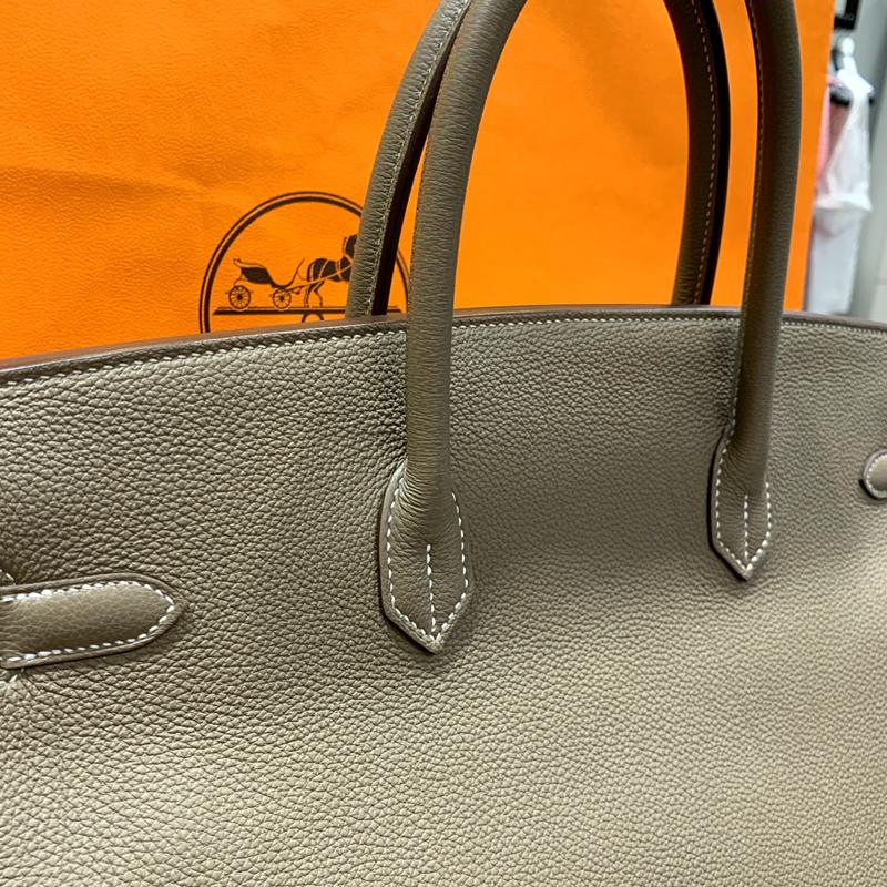 HERMES Etoupe Palladium Hardware Birkin Tote Bag Unisex 40