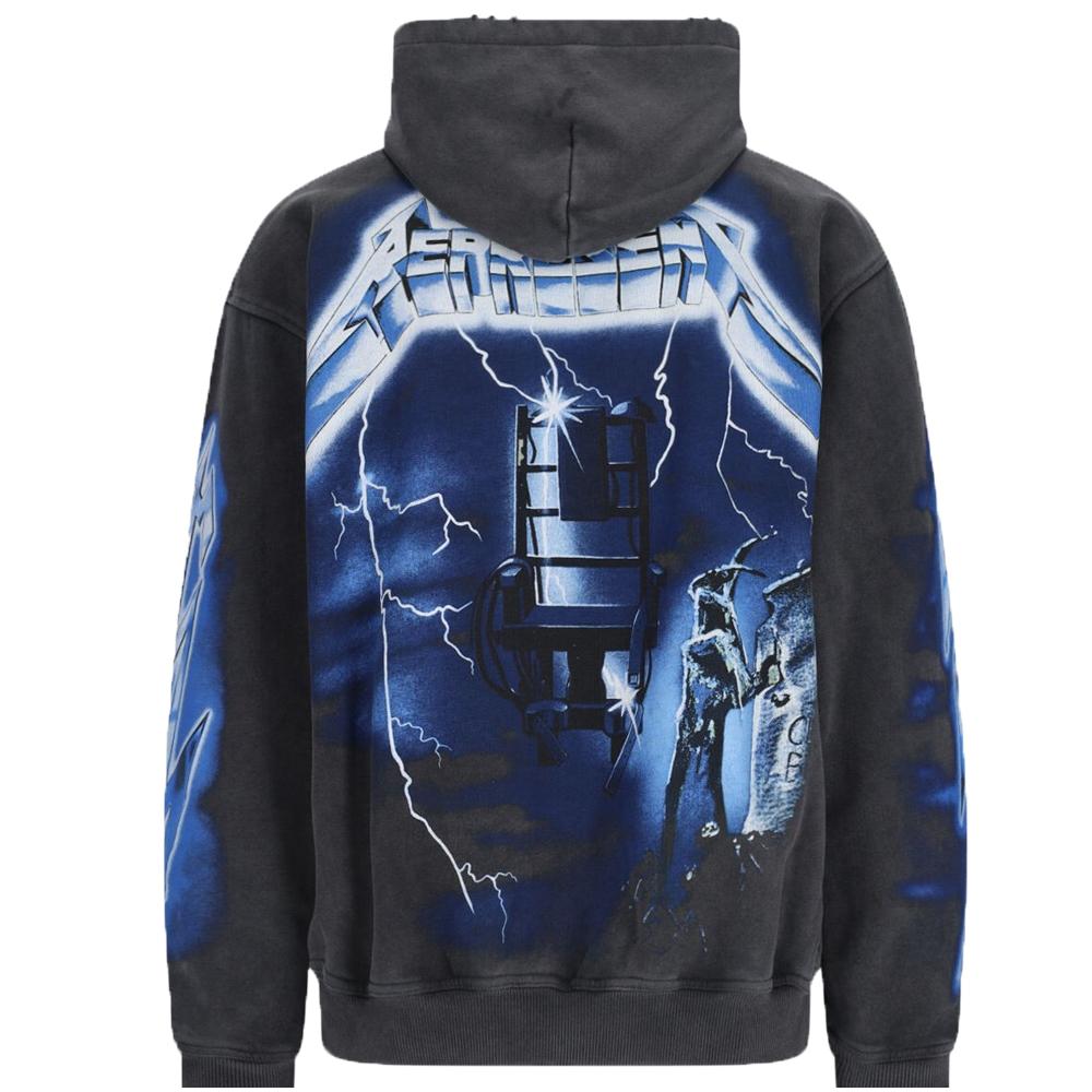 REPRESENT Vintage Gray Metallica Ride the Lightning Hoodie MLM4372 020