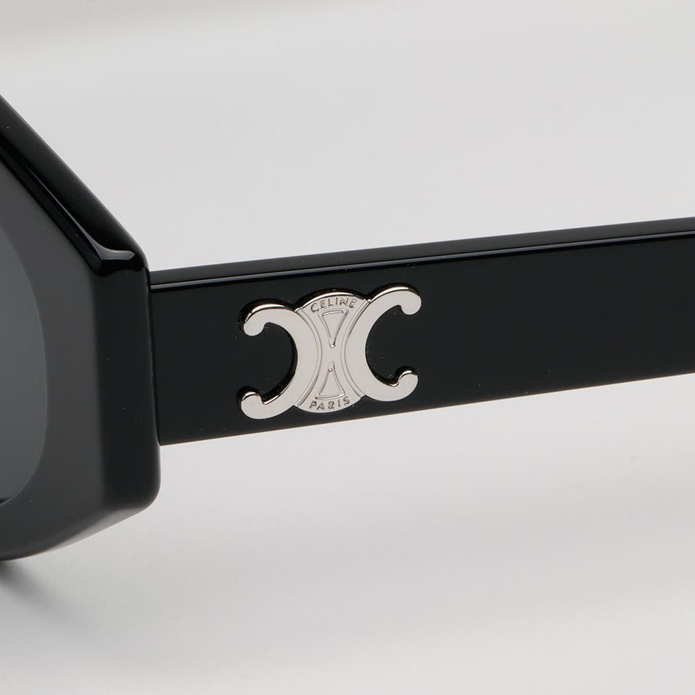 CELINE Triomphe Oval Acetate Sunglasses Unisex CL40238U 01A