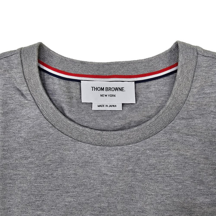 THOM BROWNE Side Slit Relaxed Fit Short Sleeve T-Shirt Gray