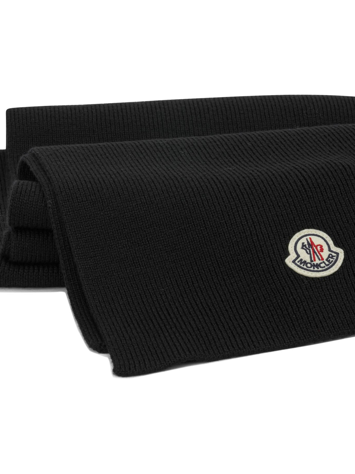 Moncler Black Wool Scarf