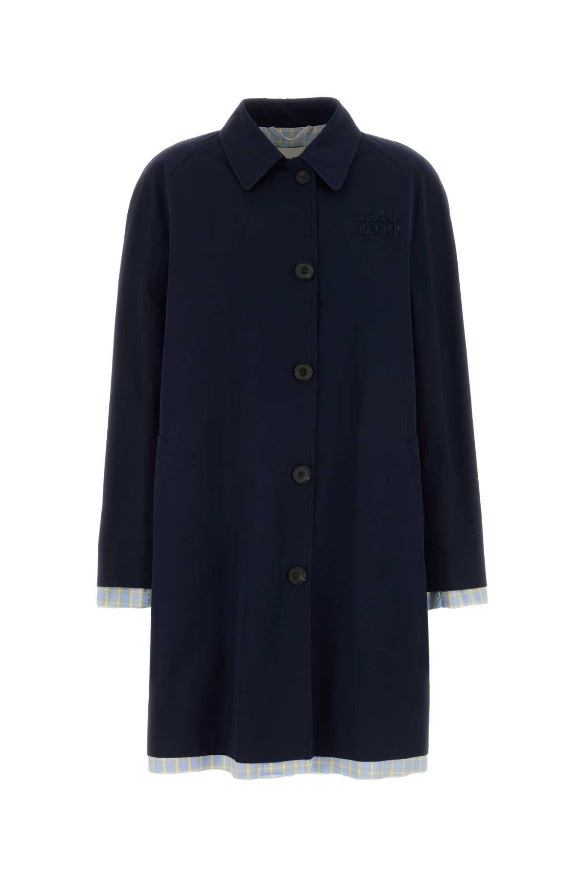 Miu Miu Beige Cotton Double-Breasted Trench Coat