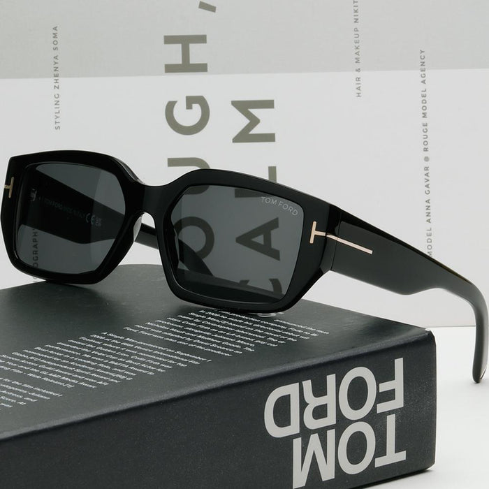 TOM FORD Black Acetate Square Sunglasses Unisex TF989 01A SILVANO 02