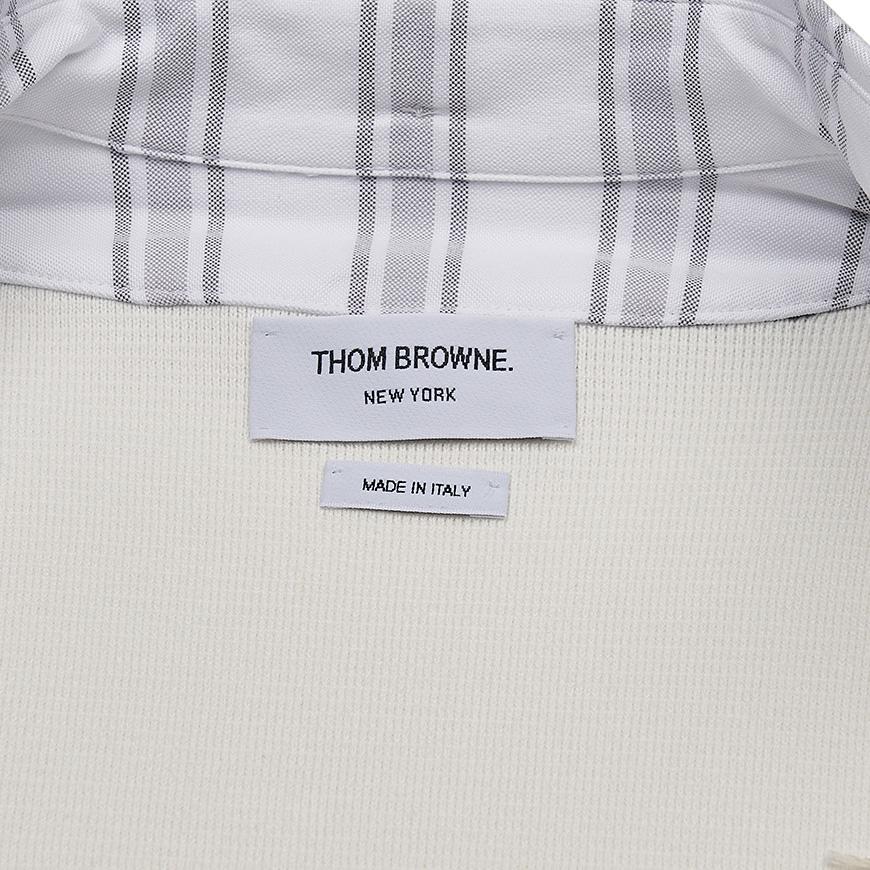 THOM BROWNE Women's 4-Bar Stripe Oxford Shirt Cardigan FKC534A Y3007 100