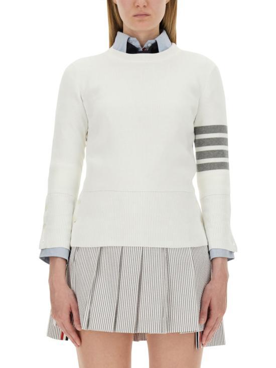 THOM BROWNE Cotton Milano Stitch 4-Bar Turtleneck Sweater