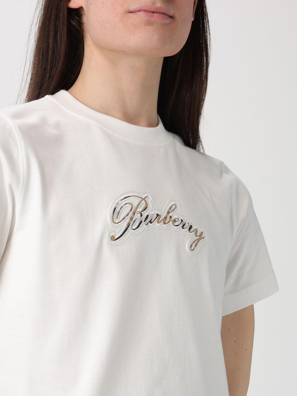 BURBERRY Short Sleeve Logo T-Shirt Black Cotton Women