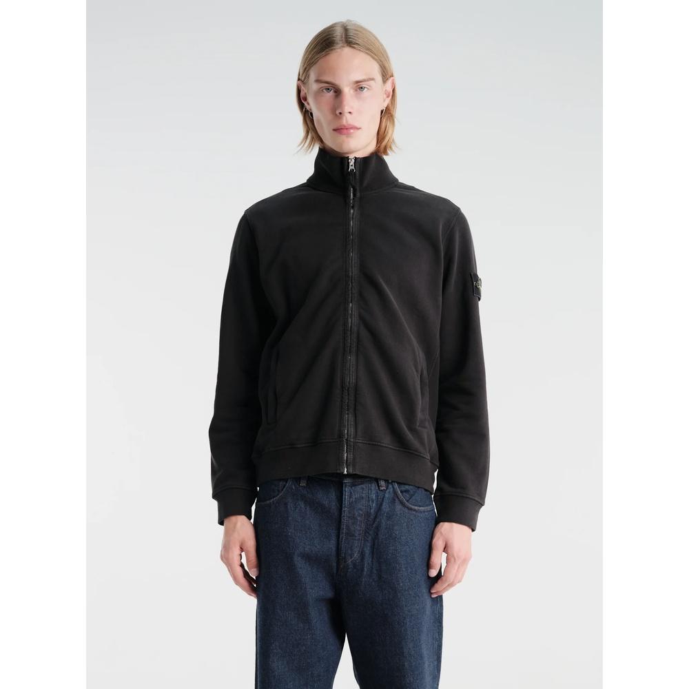 STONE ISLAND Cotton Fleece Men’s Track Jacket Black