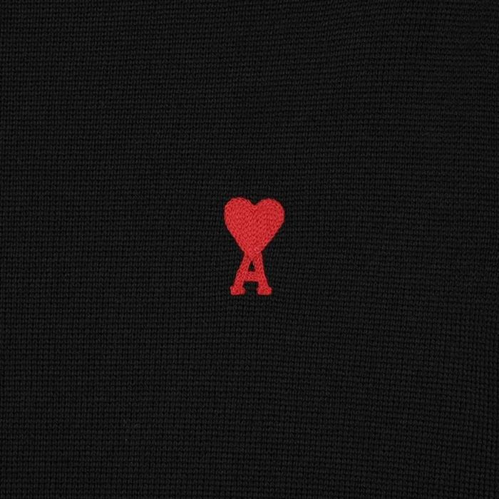 AMI Chainstitch Heart Logo Merino Wool Crewneck Sweater Men