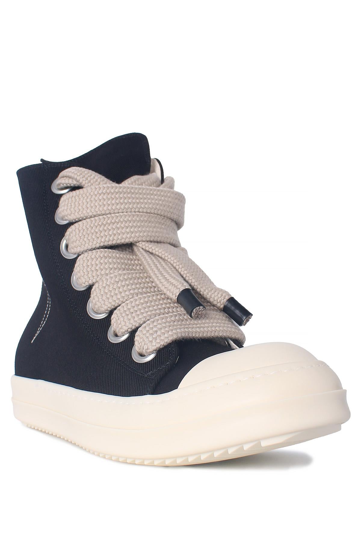 Rick Owens DRKSHDW Overdyed Denim Jumbo Lace High-Top Sneakers Black Milk