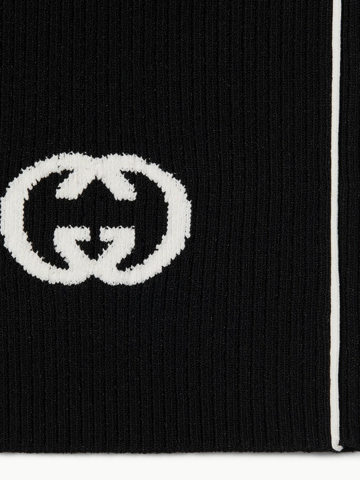 GUCCI Black Cotton Logo Short Shorts