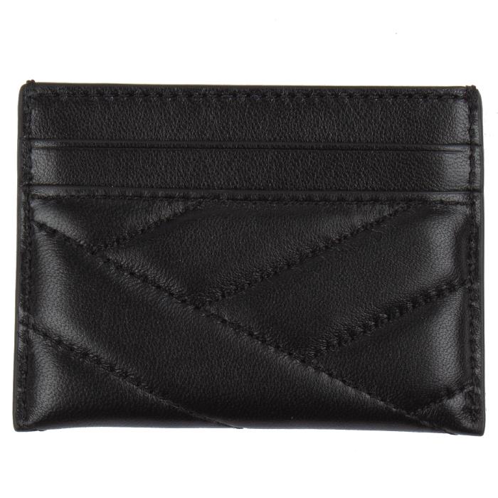 Tory Burch Kira Chevron Leather Card Holder Wallet Black