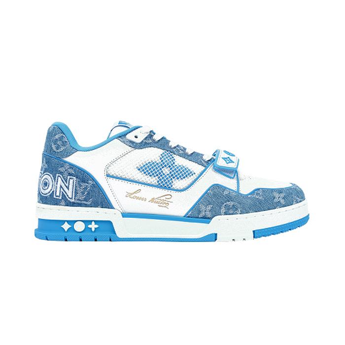 Louis Vuitton Marine Denim Velcro LV Trainer Low-Top Sneakers