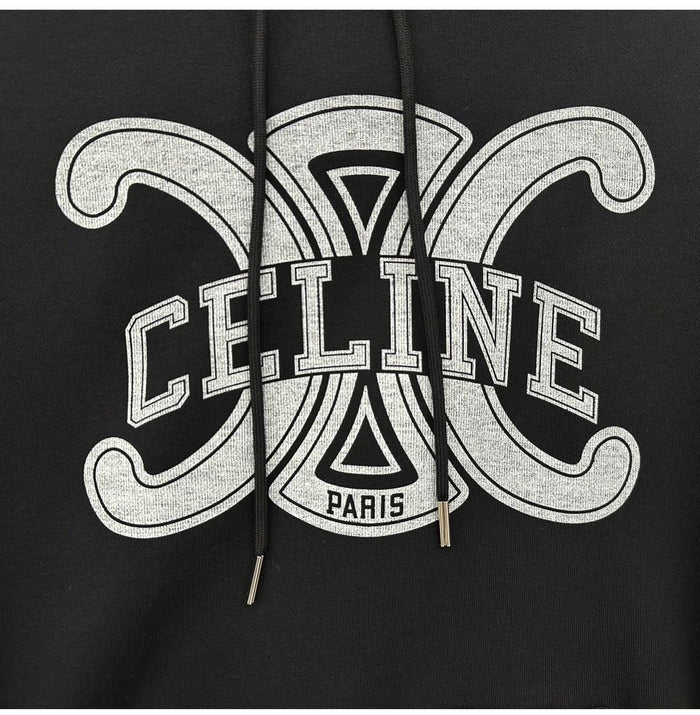 CELINE Triomphe Logo Hooded Sweatshirt for Men RY0JH670Q