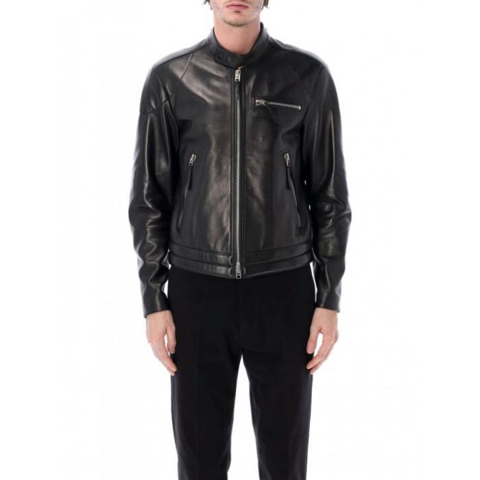 TOM FORD Men's Leather Zip Biker Jacket LXI016 LMN02 8NAA