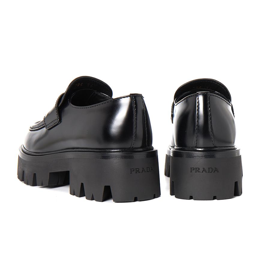 PRADA Brushed Leather Black Loafers Women’s 1D185 O 055 F0002