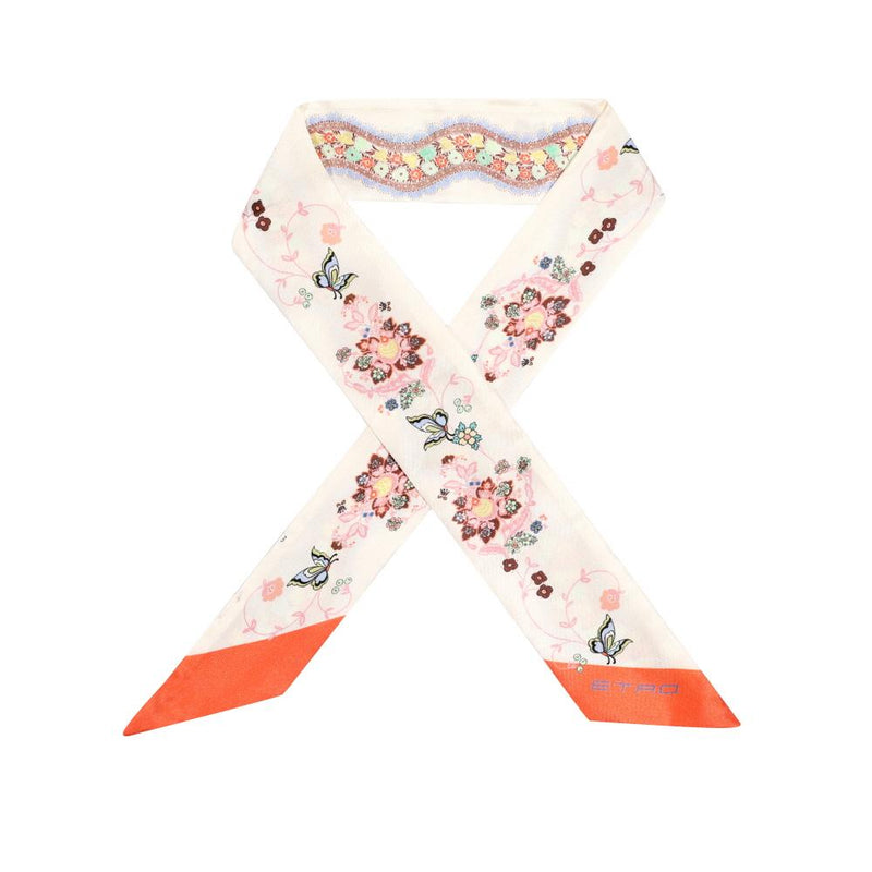 Etro Floral Paisley Skinny Twill Silk Scarf WATA0016AK678 X0803