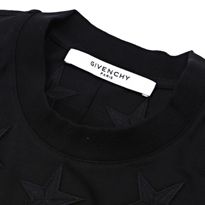 GIVENCHY Black Oversized Star Print Round Neck T-Shirt