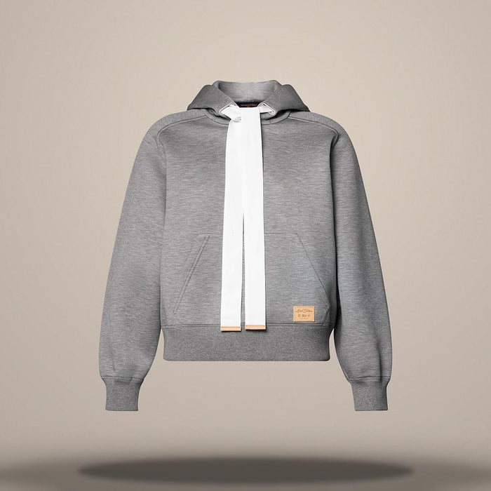 Louis Vuitton Women's Contrast Drawstring Hoodie Light Gray 1AKENU