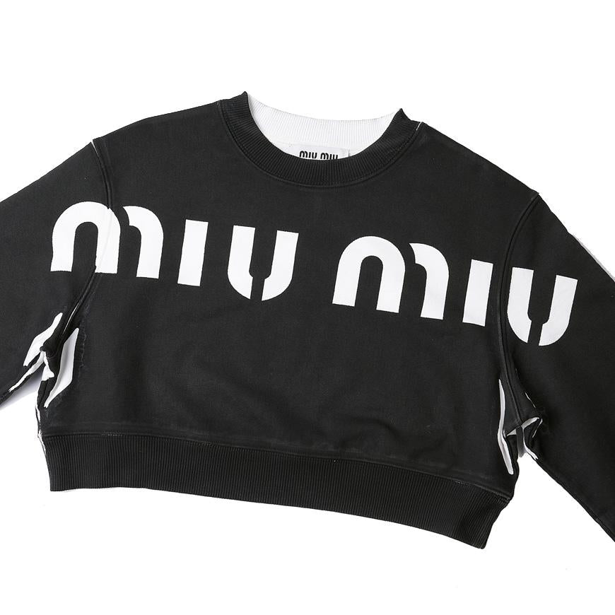 Miu Miu Women’s Printed Cotton Sweatshirt MJL925 12Y1 F0002