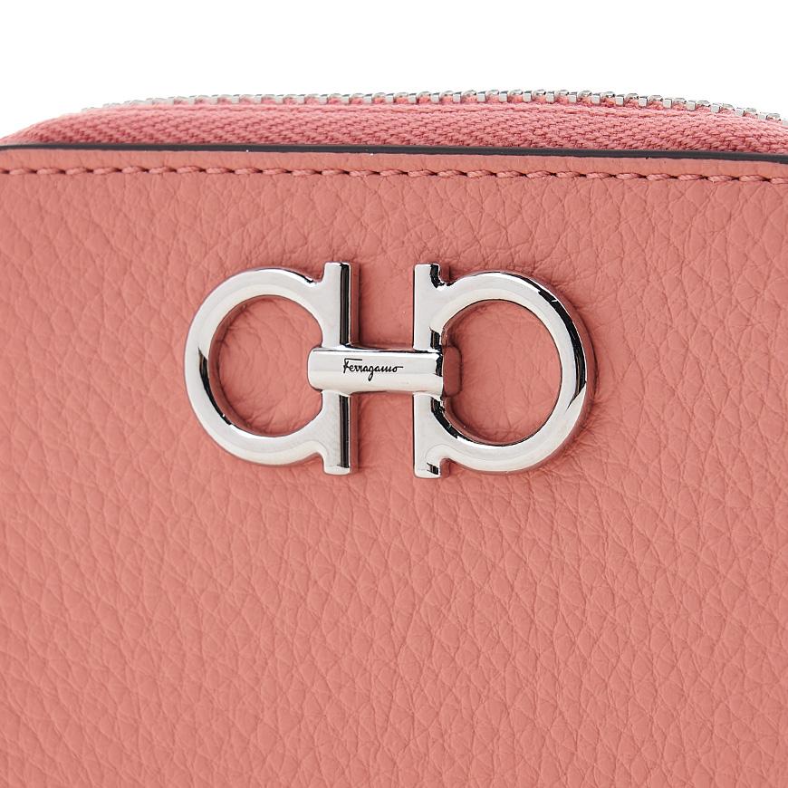 Ferragamo Gancini Zip Around Card Holder Wallet for Wome 22 0406 CORALLO 0758666