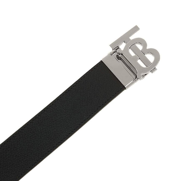BURBERRY Men’s Reversible TB Plaque Leather Belt Black 35mm