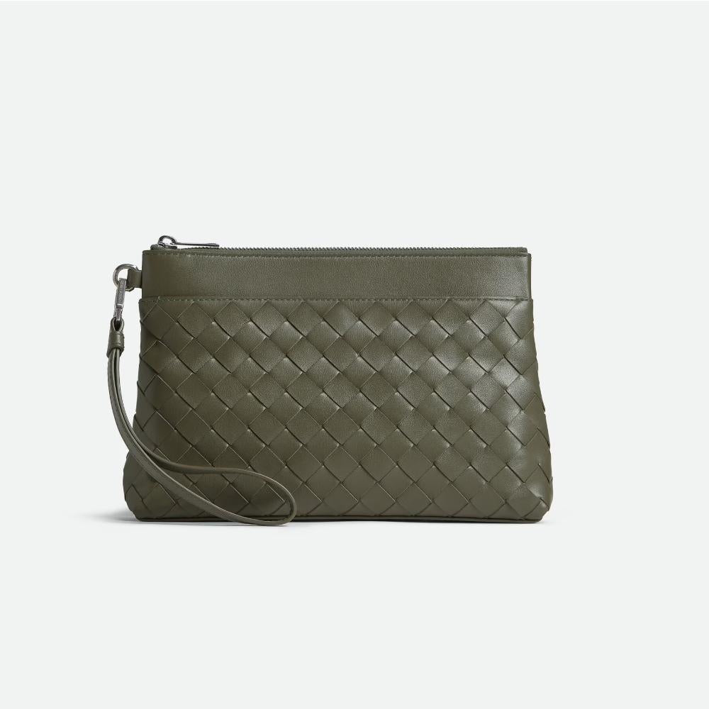 Bottega Veneta Intrecciato Prism Crocodile Leather Pouch