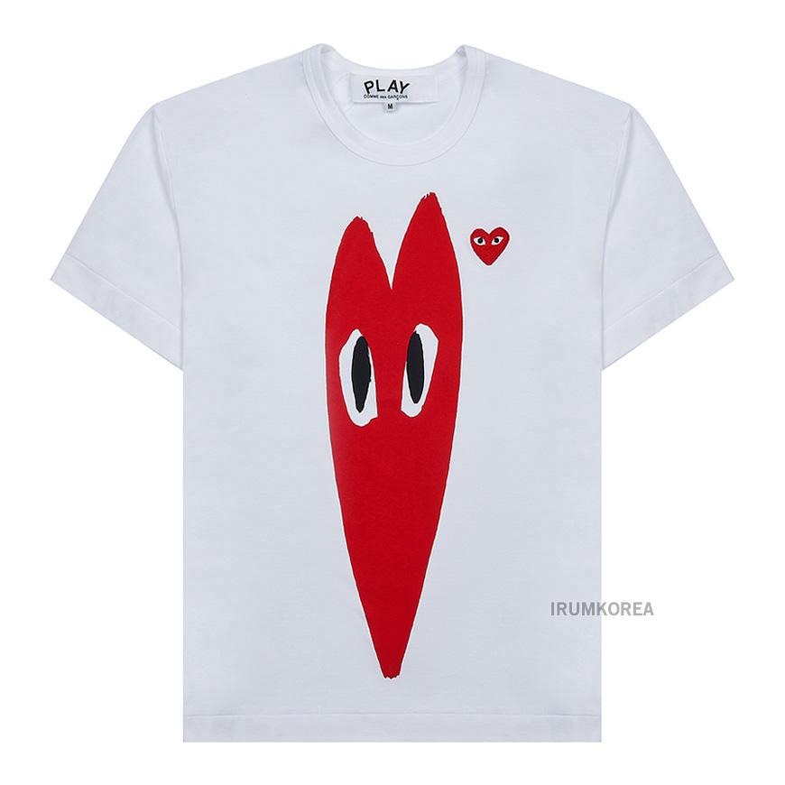 Comme des Garcons Unisex Narrow Heart T-Shirt AX T224 051 WHITE