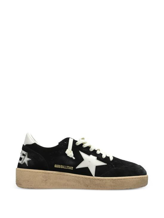 GOLDEN GOOSE Black White Leather Low-Top Sneakers for Men