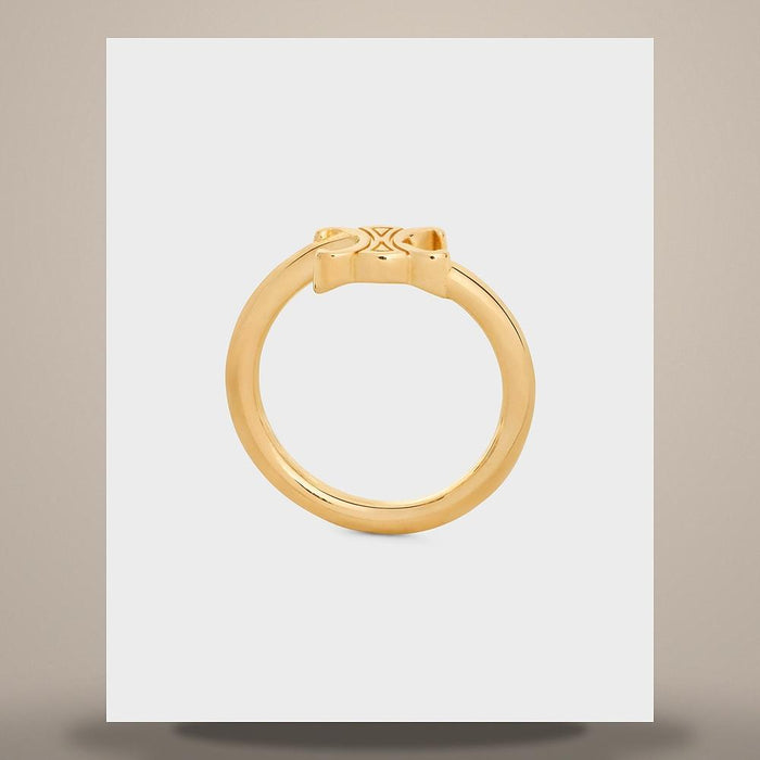 CELINE Triomphe Asymmetric Ring Gold Finish Brass 460PP6BRA 35OR