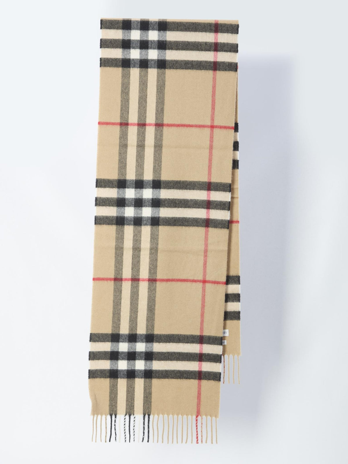 BURBERRY Beige Check Wool Scarf