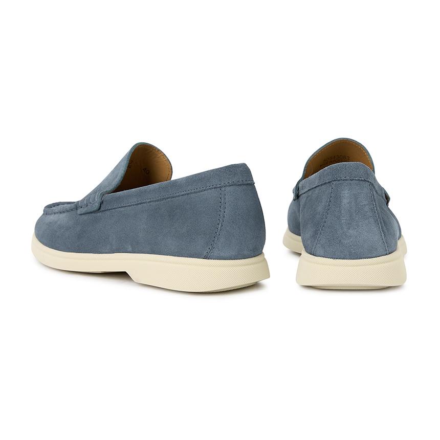 HUGO BOSS Leather Loafers for Men Navy