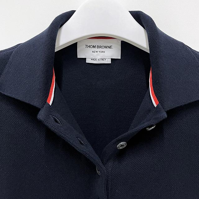 THOM BROWNE Classic 4-Bar Armband Piqué Polo T-Shirt Navy