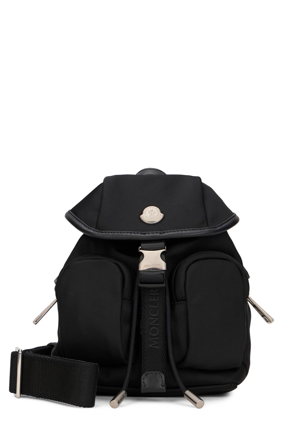 Moncler Black Leather Quilted Shoulder Bag