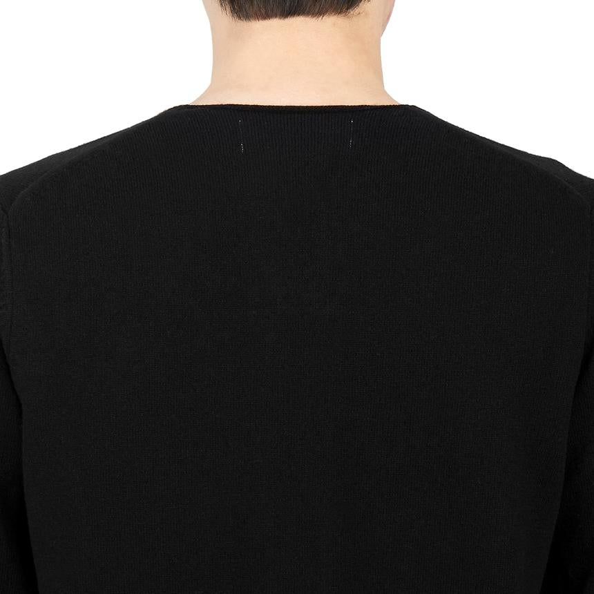 Comme des Garcons Men's Crewneck Knit Sweater Red Logo Patch AZ N068 051 1