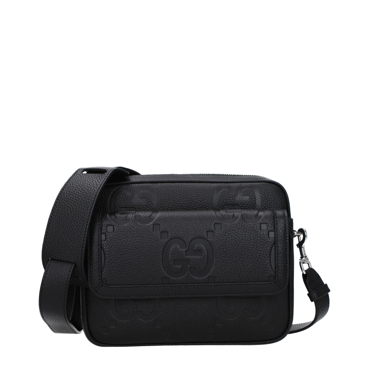 GUCCI Black Leather Shoulder Crossbody Bag