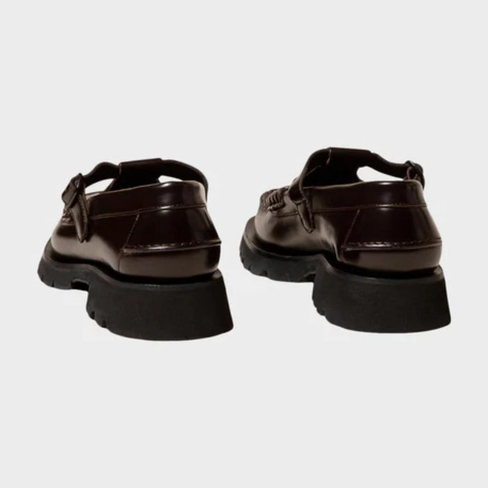 HEREU Dark Brown Interwoven T-Bar Loafers for Men