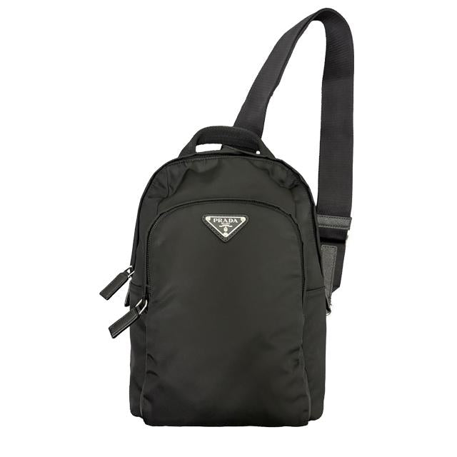 PRADA Re-Nylon Crossbody Backpack with Triangle Logo Black