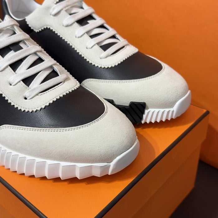 HERMES Men’s Bouncing Sneakers Black Goat Leather Low-Top