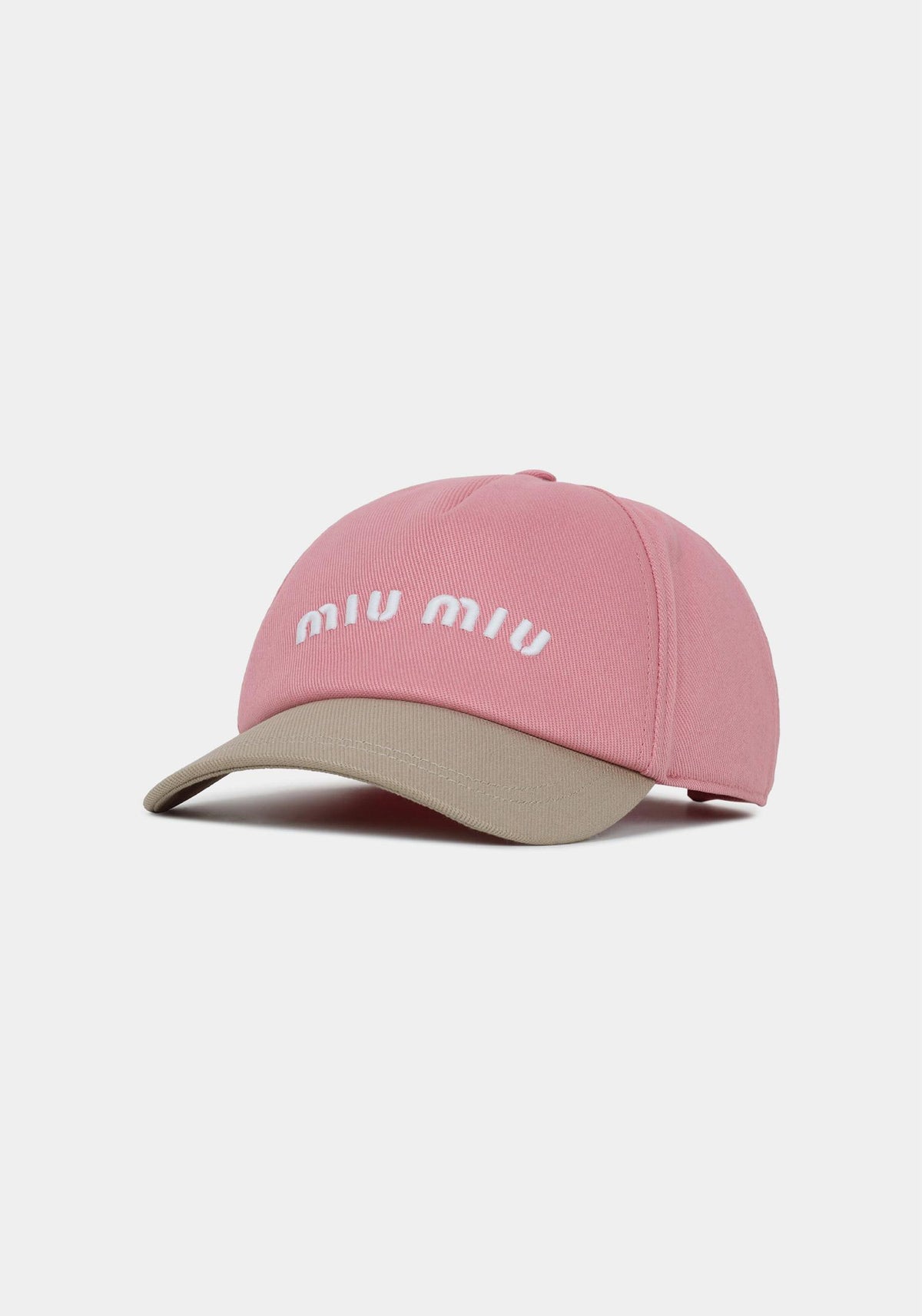 Miu Miu Begonia Pink Corde Drill Baseball Cap