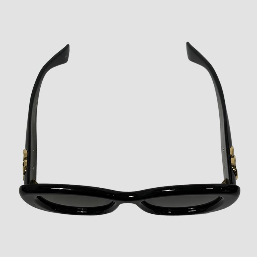 GUCCI Oval Geek-Chic Sunglasses Asian Fit Marmont Black