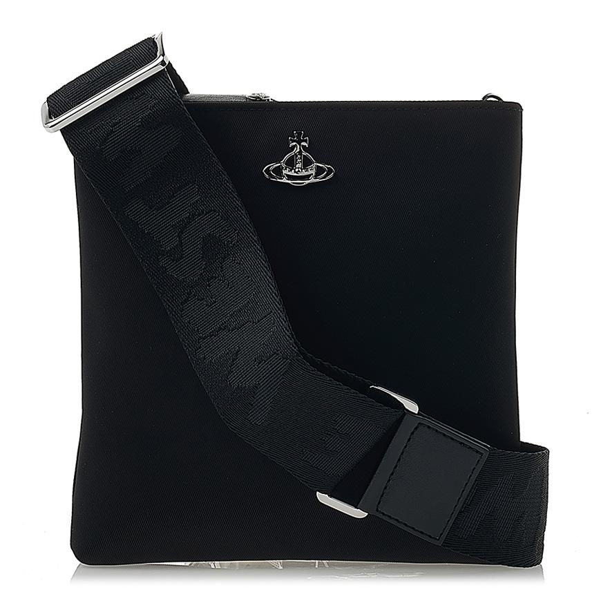 Vivienne Westwood Men’s Square Crossbody Bag Black Leather