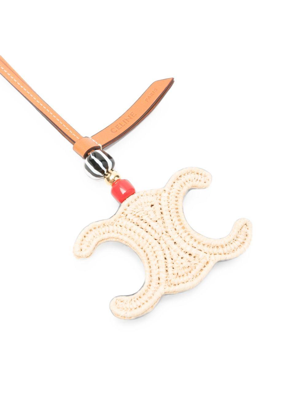CELINE Gold-Tone Metal Logo Keyring Keychain