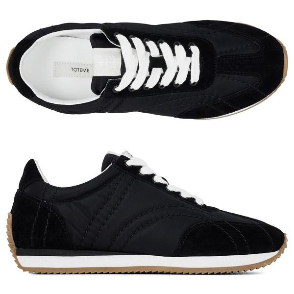Toteme Black Sport Sneakers Low-Top Women’s Shoes WAS1544 FB0137 001