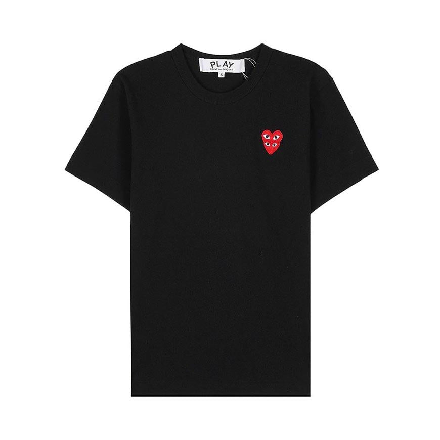 Comme des Garcons Unisex Double Heart Patch T-Shirt AZ T288 051 BLACK