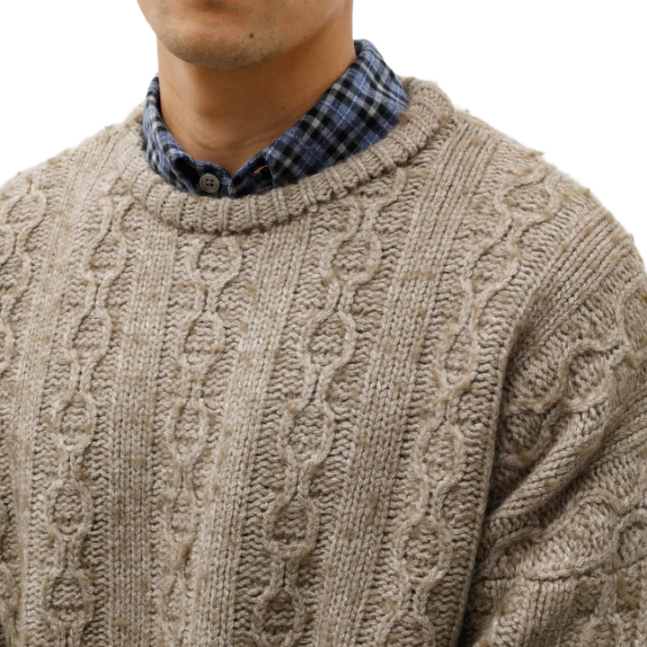 OUR LEGACY Beige Popover Crewneck Knit Sweater Men