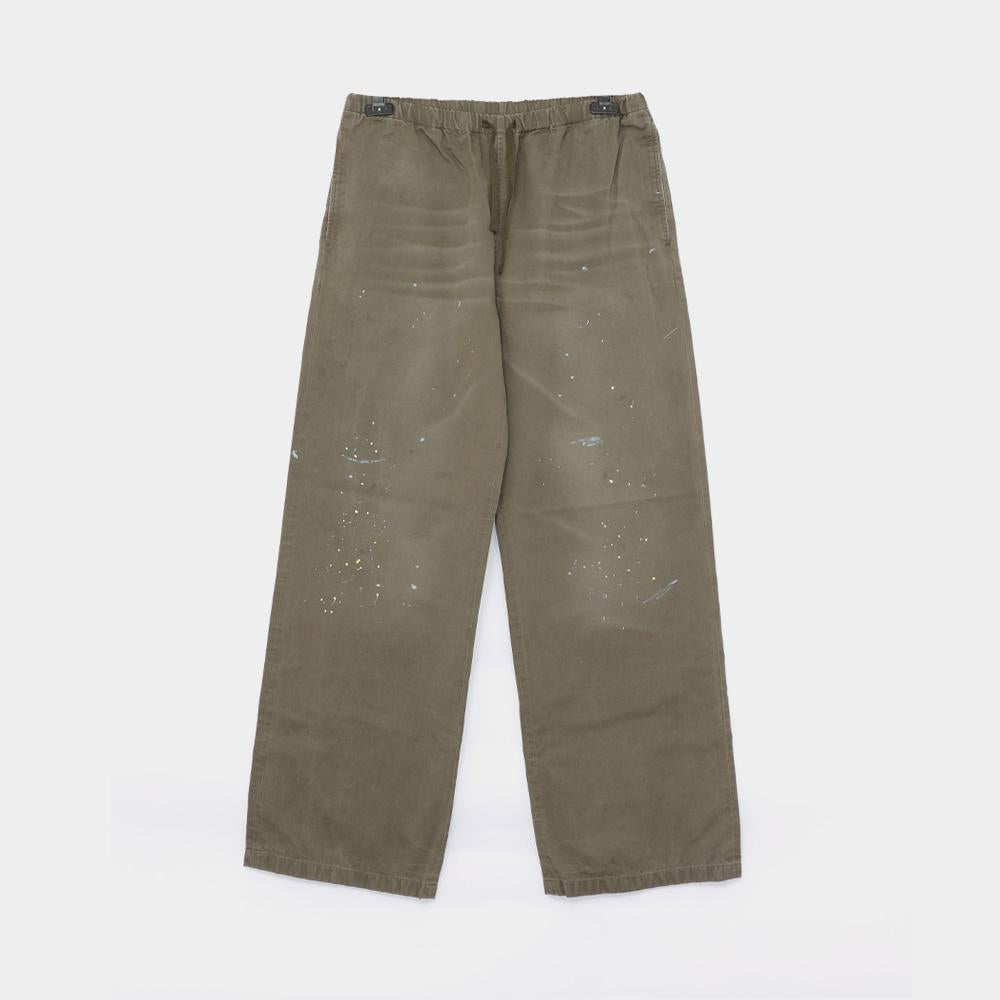 Acne Studios Men’s Wide Leg Washed Cotton Paint-Effect Pants Black