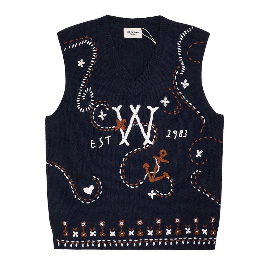 Max Mara Women's Cacao Brown Knit Vest Round Neck