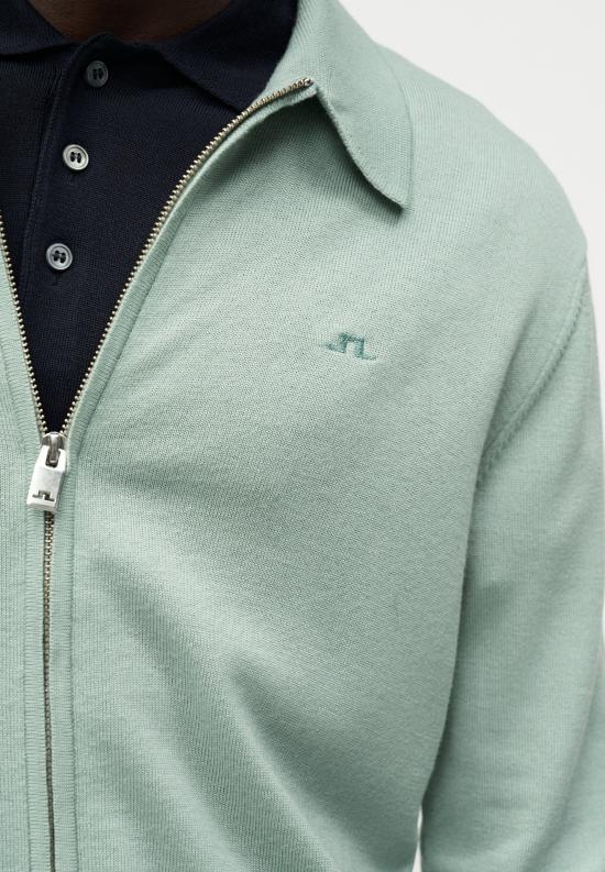 J LINDEBERG Men’s Knit Cardigan BMKW15780U075 JADEITE DOM