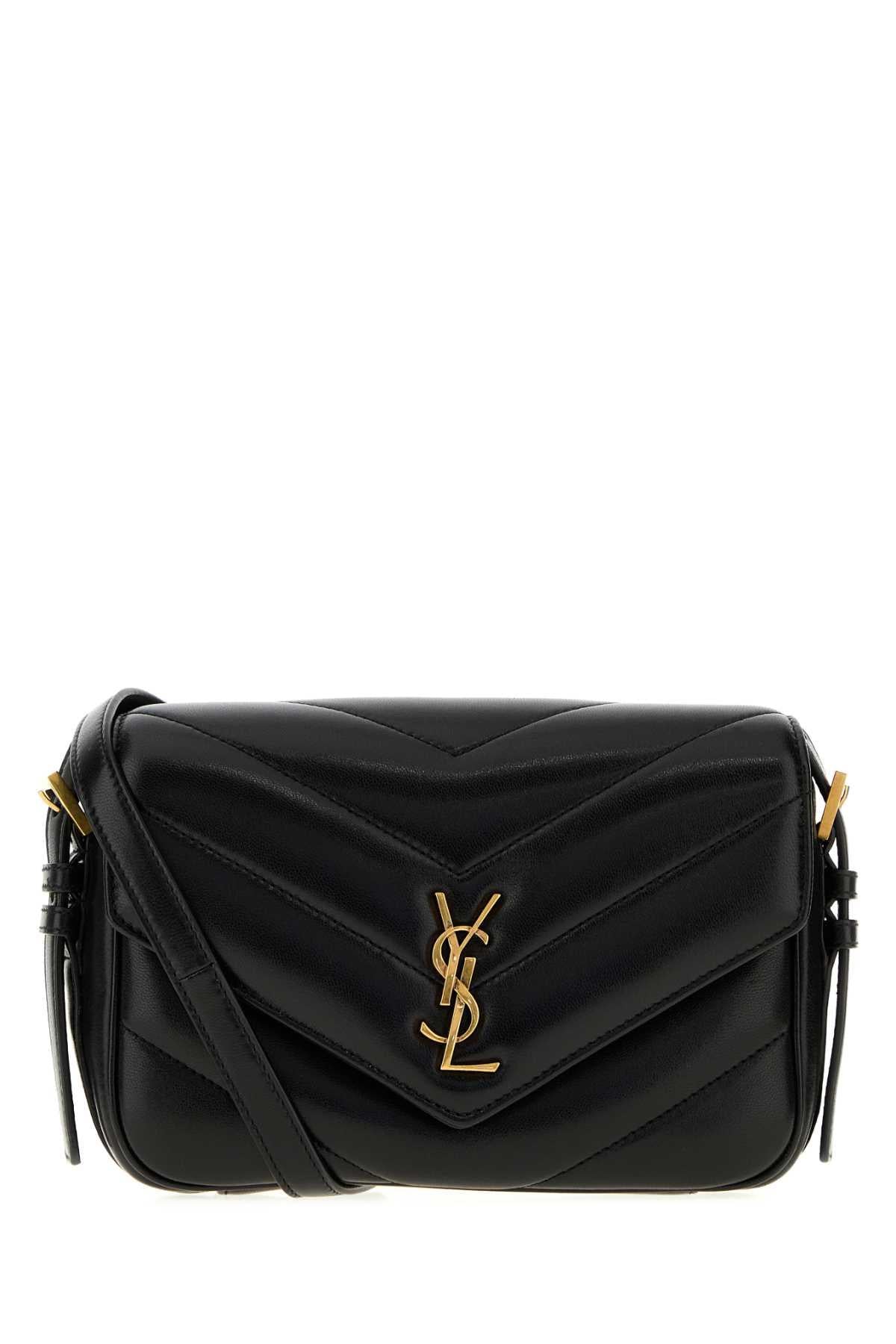 Saint Laurent Leather Shoulder Bag Black