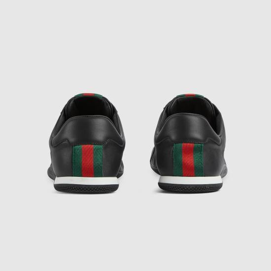 GUCCI Black Leather Low-Top Sneakers 857018 AAFUH 1086